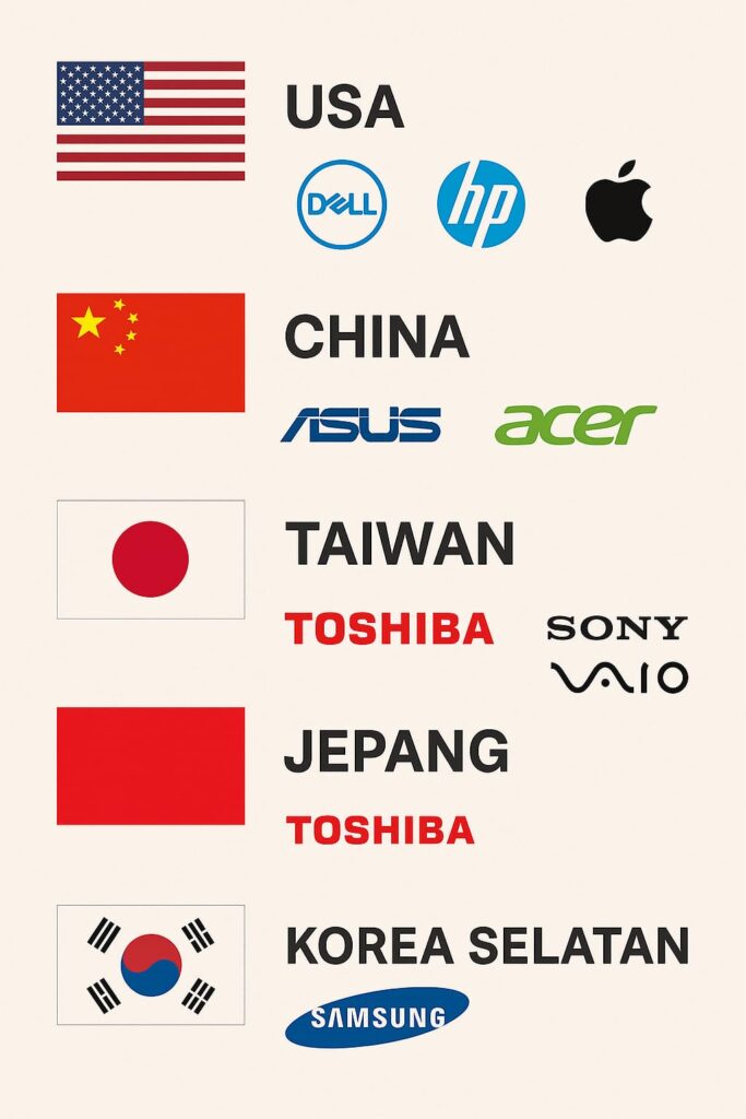 Merk Laptop dari Negara