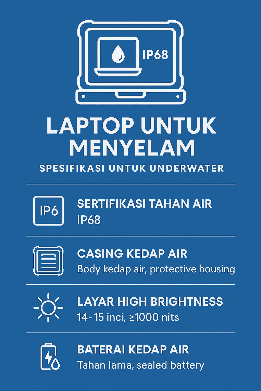 Laptop Waterproof untuk Menyelam: Spesifikasi, Fungsi, dan Rekomendasi