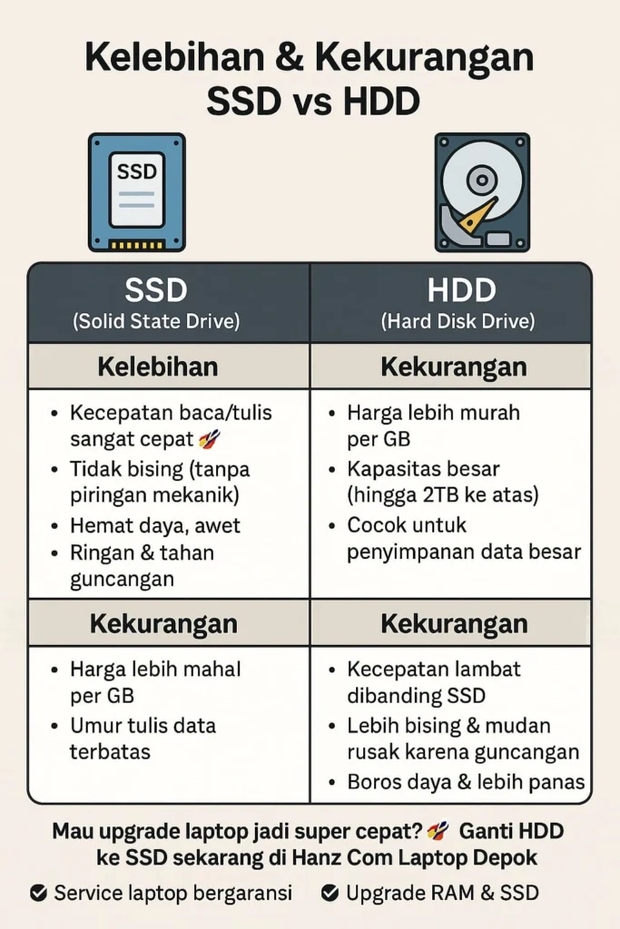 Perbedaan SSD vs HDD