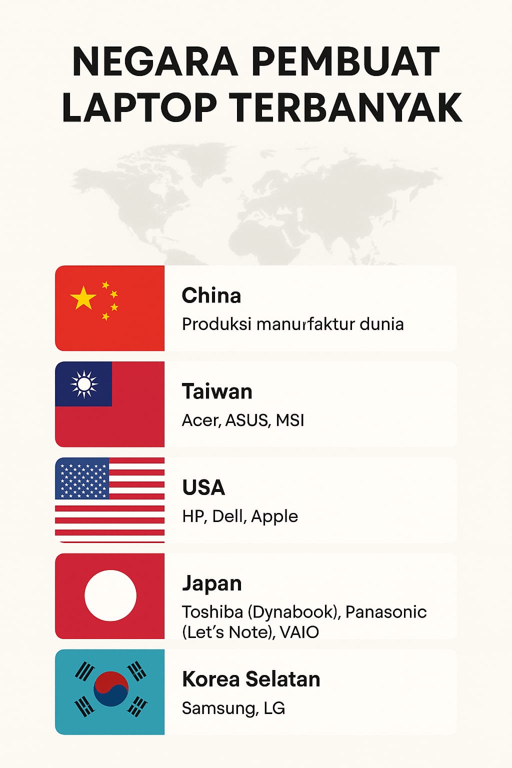 Negara Pembuat Laptop